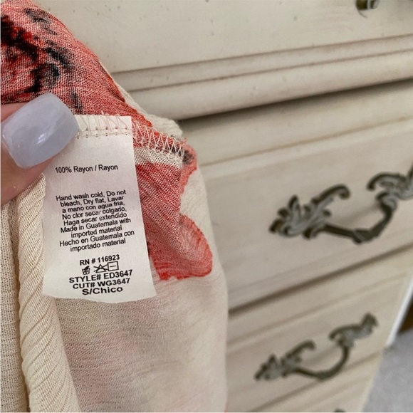 Red Floral Gauze Maxi Dress - Picture 3 of 3